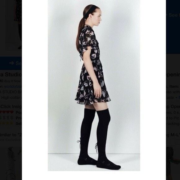 ✨ZARA STUDIO BALLET PRINT RUFFLE SZ XS/S DRESS✨ - Picture 2 of 11